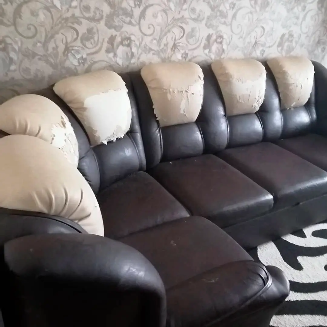 Перетяжка углового дивана до