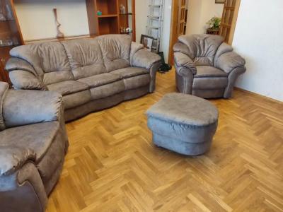 перетяжка дивана, кресла и пуфика